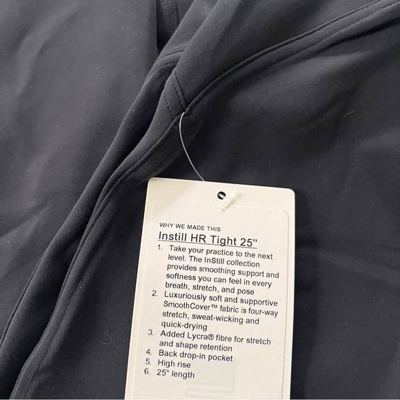 NWT Lululemon Instill High-Rise Tight 25"
Black size 2 - Picture 4 of 4